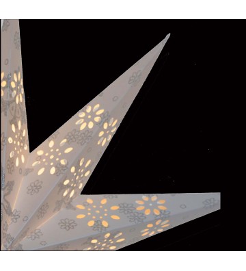 Leuchtstern Baby Venya 9 Zacken weiß/silber Glitter 40 cm mit Magnetverschluss