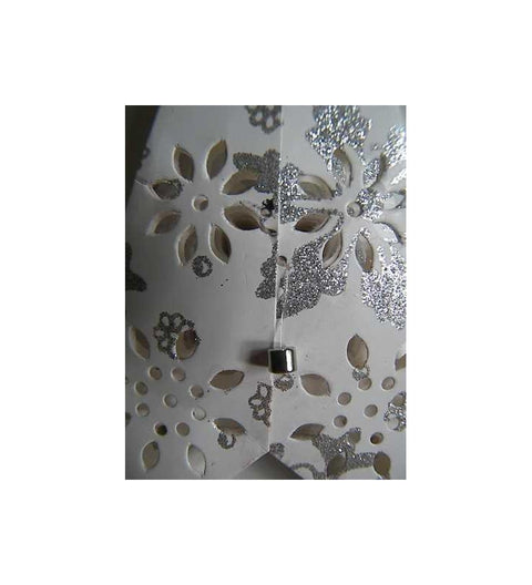 Leuchtstern Baby Venya 9 Zacken weiß/silber Glitter 40 cm mit Magnetverschluss