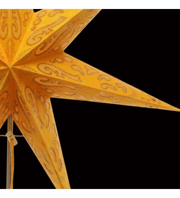 Leuchtstern Curves orange/gold Glitter 7 Zacken ca. 60 cm mit Magnetverschluss