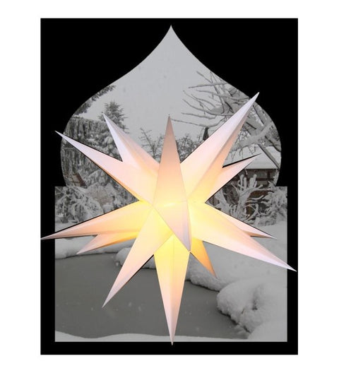 Leuchtstern für Außen XXL weiß ca. 100 cm, 15 Zacken,  inkl. Außenkabel 4 Meter