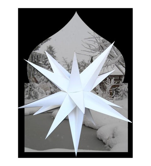 Leuchtstern für Außen XXL weiß ca. 100 cm, 15 Zacken,  inkl. Außenkabel 4 Meter