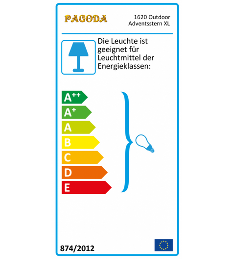 Leuchtstern für Außen XXL weiß ca. 100 cm, 15 Zacken,  inkl. Außenkabel 4 Meter