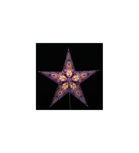 Leuchtstern Ganesha lila mit 5 Zacken ca. 60cm Magnetverschluss