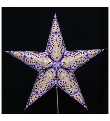 Leuchtstern Ganesha lila mit 5 Zacken ca. 60cm Magnetverschluss