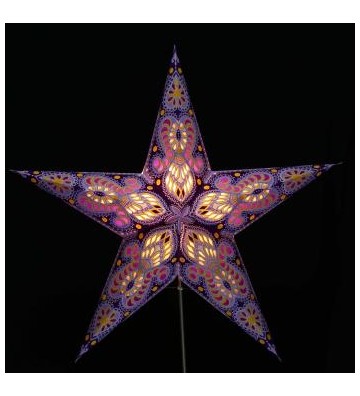 Leuchtstern Ganesha lila mit 5 Zacken ca. 60cm Magnetverschluss