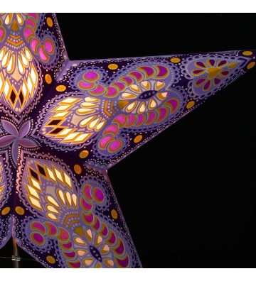 Leuchtstern Ganesha lila mit 5 Zacken ca. 60cm Magnetverschluss