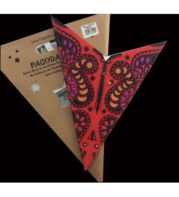 Leuchtstern Ganesha rot 5 Zacken mit Magnetverschluss, ca. 60 cm