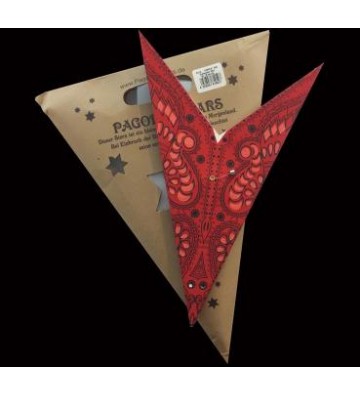 Leuchtstern Ganesha rot/schwarz 60 cm 9 Zacken mit Zippverschluss