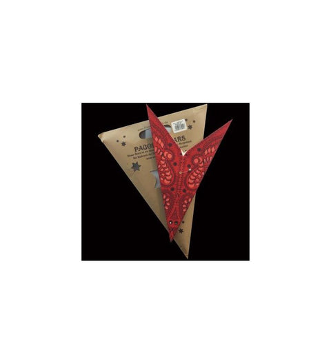 Leuchtstern Ganesha rot/schwarz 60 cm 9 Zacken mit Zippverschluss