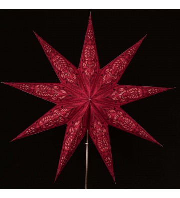 Leuchtstern Ganesha rot/schwarz 60 cm 9 Zacken mit Zippverschluss