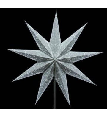 Leuchtstern Ganesha weiß/grau 9 Zacken, Durchmesser ca. 60  cm, mit Magnetverschluss