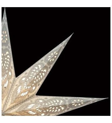 Leuchtstern Ganesha weiß/grau 9 Zacken, Durchmesser ca. 60  cm, mit Magnetverschluss