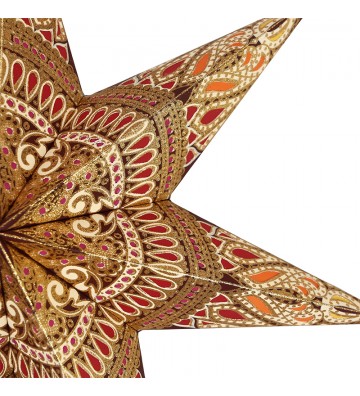 Leuchtstern Khidki Braun/Goldglitter, 7 Zacken ca. 60 cm Zippverschluss