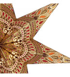 Leuchtstern Khidki Braun/Goldglitter, 7 Zacken ca. 60 cm Zippverschluss