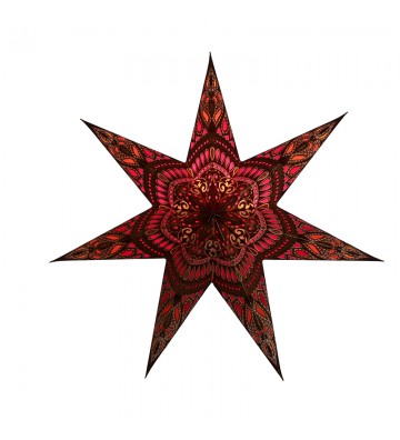 Leuchtstern Khidki Braun/Goldglitter, 7 Zacken ca. 60 cm Zippverschluss