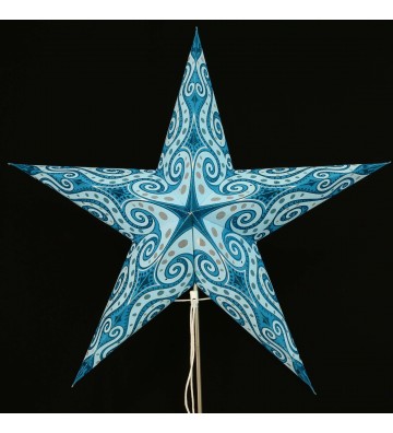 Leuchtstern Mandala türkis/glitter 5 Zacken ca. 60 cm mit Zippverschluss