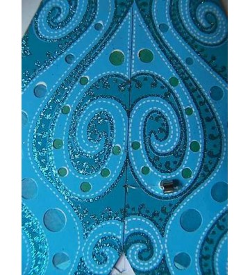 Leuchtstern Mandala türkis/glitter 5 Zacken ca. 60 cm mit Zippverschluss