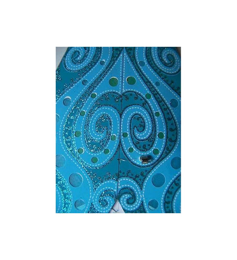 Leuchtstern Mandala türkis/glitter 5 Zacken ca. 60 cm mit Zippverschluss