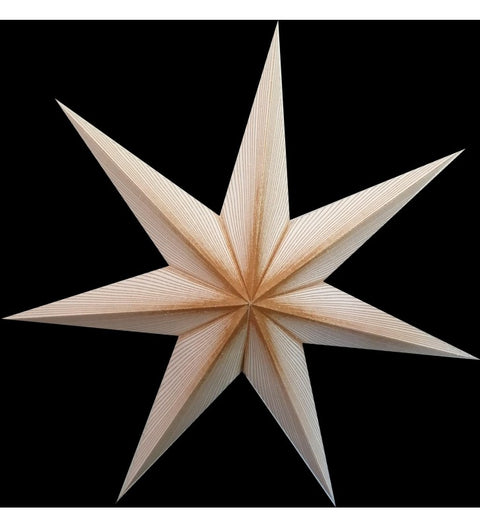 Leuchtstern Melchior weiß/Goldglitter 7 Zacken mit Zippverschluß