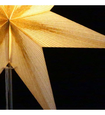 Leuchtstern Melchior weiß/Goldglitter 7 Zacken mit Zippverschluß