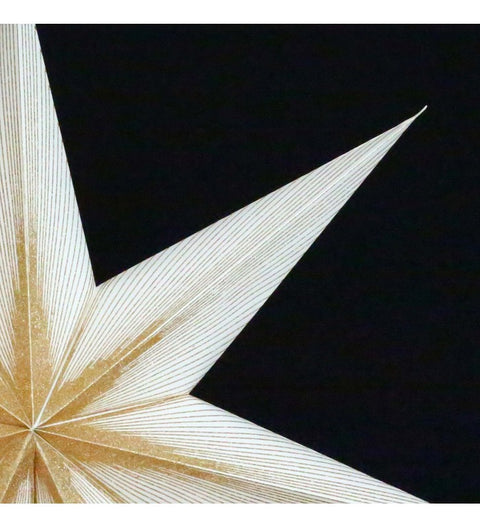 Leuchtstern Melchior weiß/Goldglitter 7 Zacken mit Zippverschluß