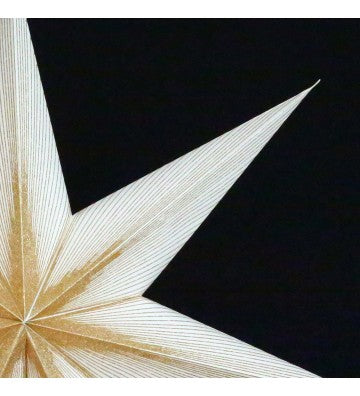 Leuchtstern Melchior weiß/Goldglitter 7 Zacken mit Zippverschluß