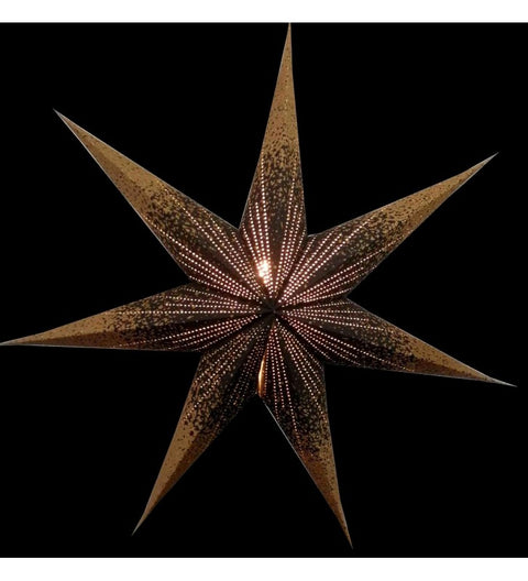 Leuchtstern Meteor Goldcrash schwarz/gold mit 7 Zacken und Zippverschluß