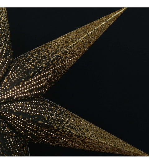 Leuchtstern Meteor Goldcrash schwarz/gold mit 7 Zacken und Zippverschluß