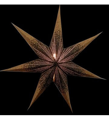 Leuchtstern Meteor Goldcrash schwarz/gold mit 7 Zacken und Zippverschluß