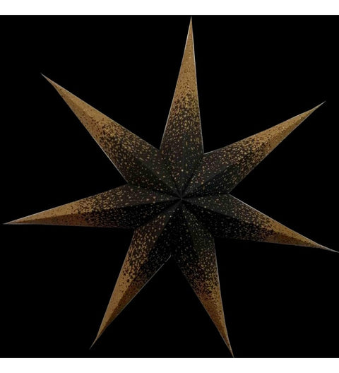 Leuchtstern Meteor Goldcrash schwarz/gold mit 7 Zacken und Zippverschluß