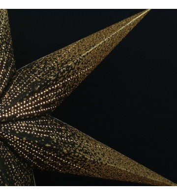 Leuchtstern Meteor Goldcrash schwarz/gold mit 7 Zacken und Zippverschluß