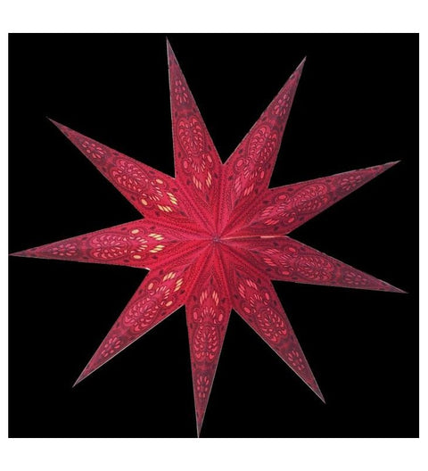 Leuchtstern Mirissa rot 9 Zacken ca. 60 cm mit Magnetverschluss