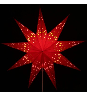 Leuchtstern Mirissa rot 9 Zacken ca. 60 cm mit Magnetverschluss