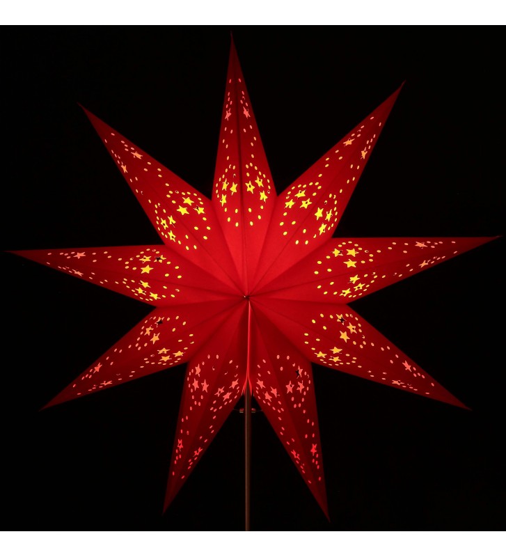 Leuchtstern Mirissa rot 9 Zacken ca. 60 cm mit Magnetverschluss