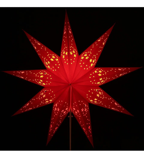 Leuchtstern Mirissa rot 9 Zacken ca. 60 cm mit Magnetverschluss