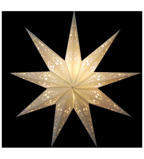 Leuchtstern Mirissa weiß 9 Zacken ca. 60 cm mit Zippverschluss