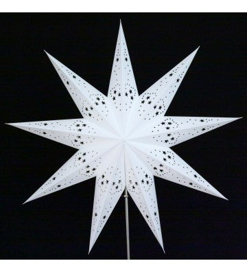 Leuchtstern Mirissa weiß 9 Zacken ca. 60 cm mit Zippverschluss