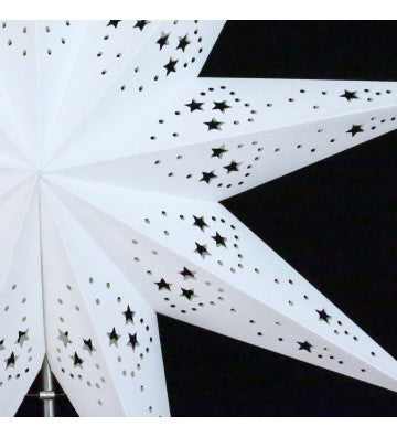 Leuchtstern Mirissa weiß 9 Zacken ca. 60 cm mit Zippverschluss