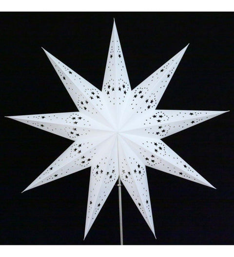 Leuchtstern Mirissa weiß 9 Zacken ca. 60 cm mit Zippverschluss