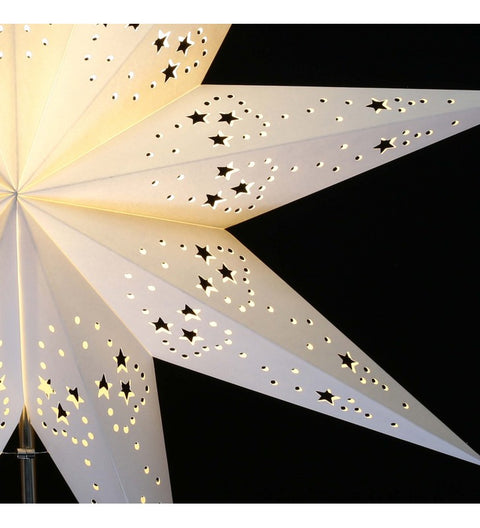 Leuchtstern Mirissa weiß 9 Zacken ca. 60 cm mit Zippverschluss