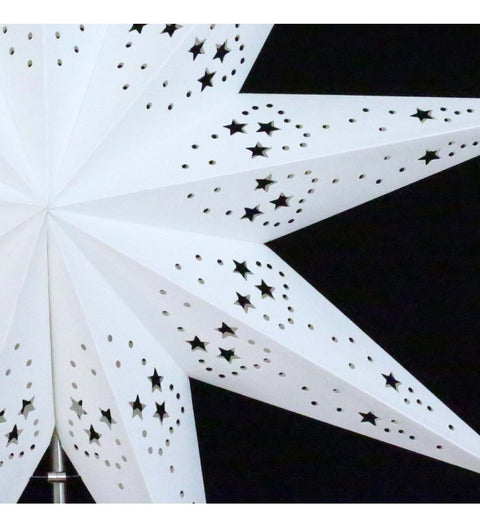 Leuchtstern Mirissa weiß 9 Zacken ca. 60 cm mit Zippverschluss