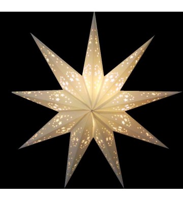 Leuchtstern Mirissa weiß 9 Zacken ca. 60 cm mit Zippverschluss