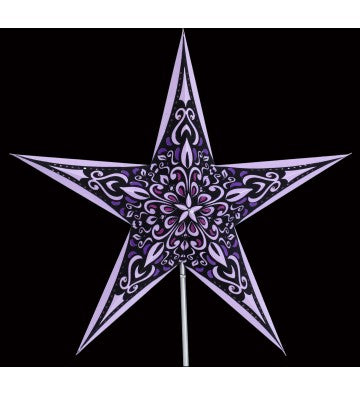 Leuchtstern Phönix purple mit Samtdruck,5 Zacken Magnetverschluß ca 60cm