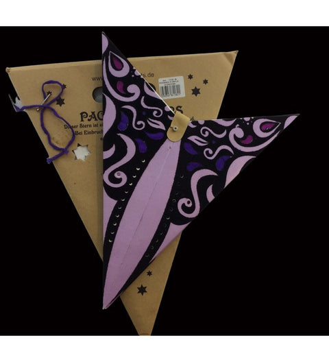 Leuchtstern Phönix purple mit Samtdruck,5 Zacken Magnetverschluß ca 60cm