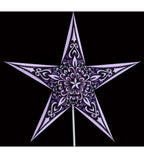 Leuchtstern Phönix purple mit Samtdruck,5 Zacken Magnetverschluß ca 60cm