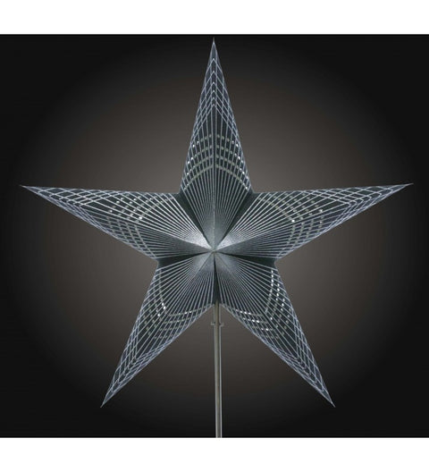 Leuchtstern Prisma schwarz Silberglitter mit Magnetverschluß