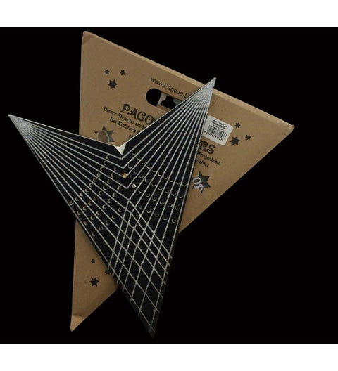 Leuchtstern Prisma schwarz Silberglitter mit Magnetverschluß