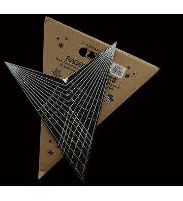 Leuchtstern Prisma schwarz Silberglitter mit Magnetverschluß