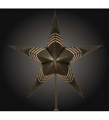 Leuchtstern Prisma schwarz Silberglitter mit Magnetverschluß