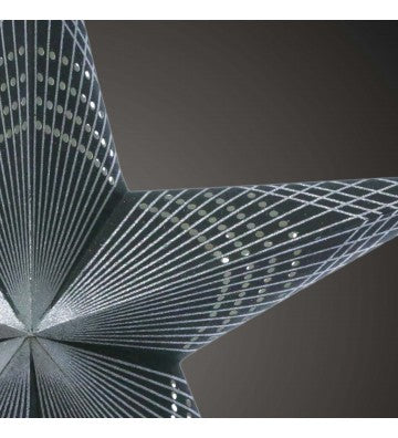 Leuchtstern Prisma schwarz Silberglitter mit Magnetverschluß